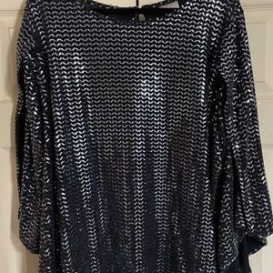 VIP Knits by Avenue Size 22/24 Blue Top